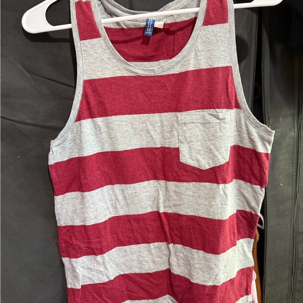 H&M Divided Red and Gray Top